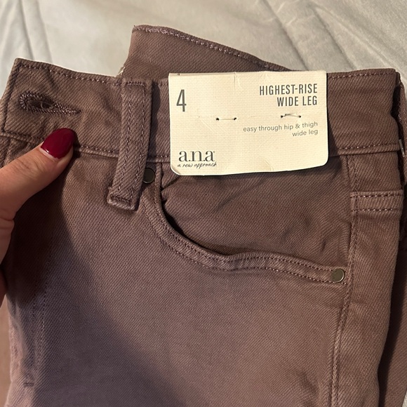 A.N.A brown peppercorn high rise wide leg jeans pants size 4 90s style - Picture 3 of 8